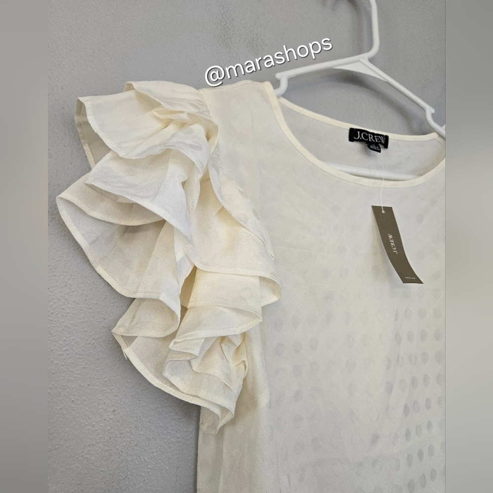 J. CREW Ruffle-sleeve top - Picture 3 of 6